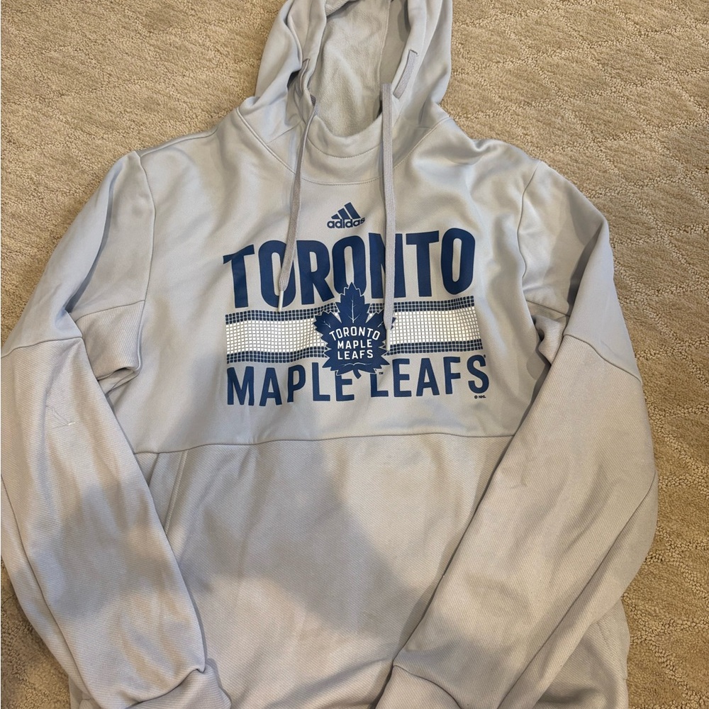 Adidas Light Gray Toronto Maple Leafs Hoodie
